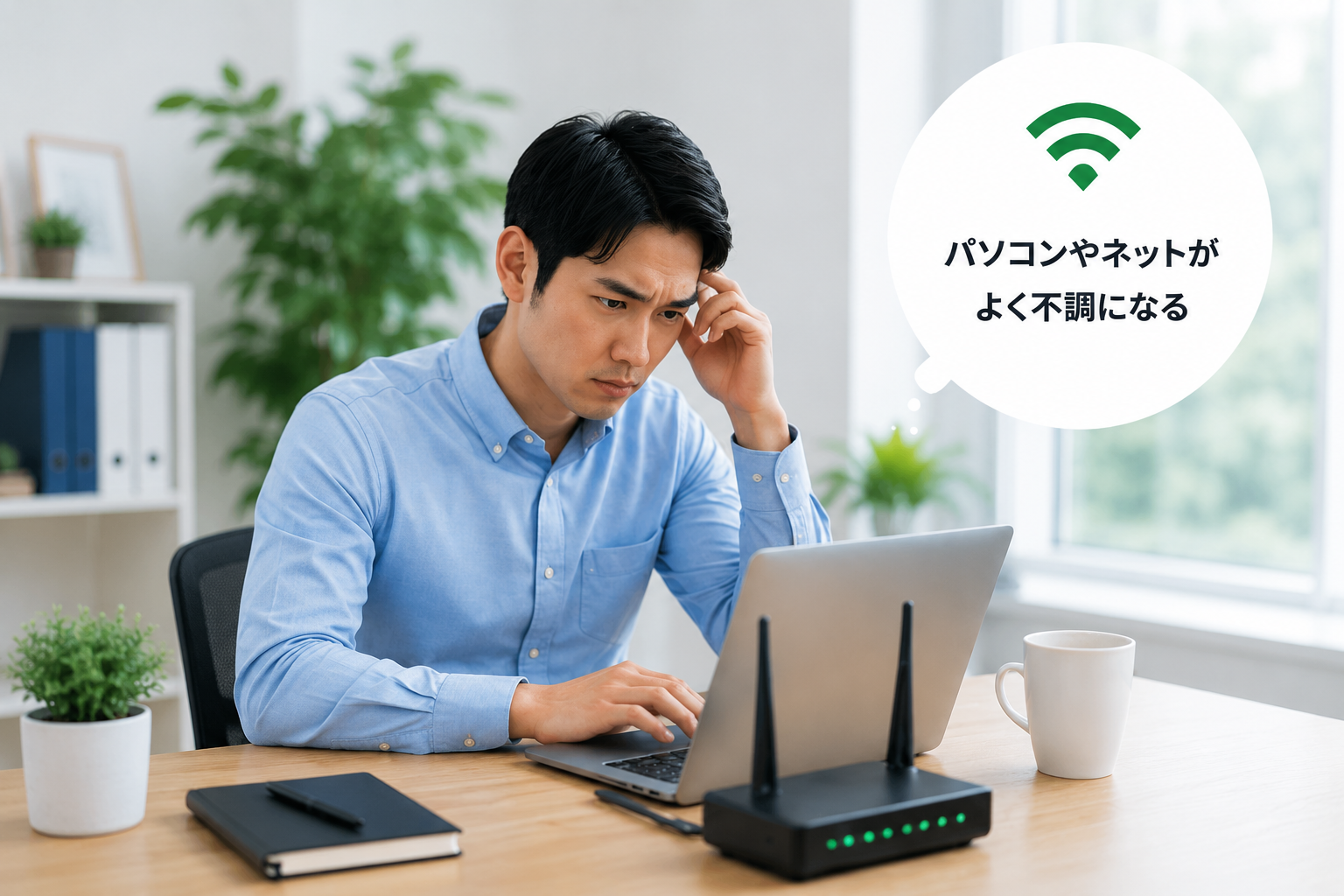 パソコンやネットがよく不調になる会社へのイメージ